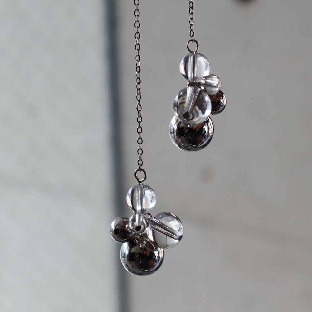P274 ピアス アメリカンピアス ロングピアス クリア ボール サージカルステンレス シルバー 金属アレルギー対応 ギフト プレゼント シンプル オフィス 個性 サマーのサムネイル