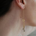 P160 サージカルステンレス ゴールド ステンレス ピアス 揺れる ロングピアス アメリカンピアス 星 スター カジュアル アレルギー対応 ギフト プレゼント...