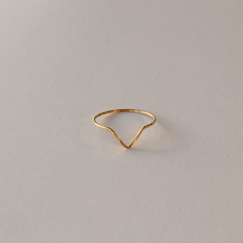 R022 指輪 ステンレス　リング 金属アレルギー対応　スリムリング　ゴールド　華奢　スリム　シンプル　女性　レディース　金アレ　ajiro　accessoryのサムネイル
