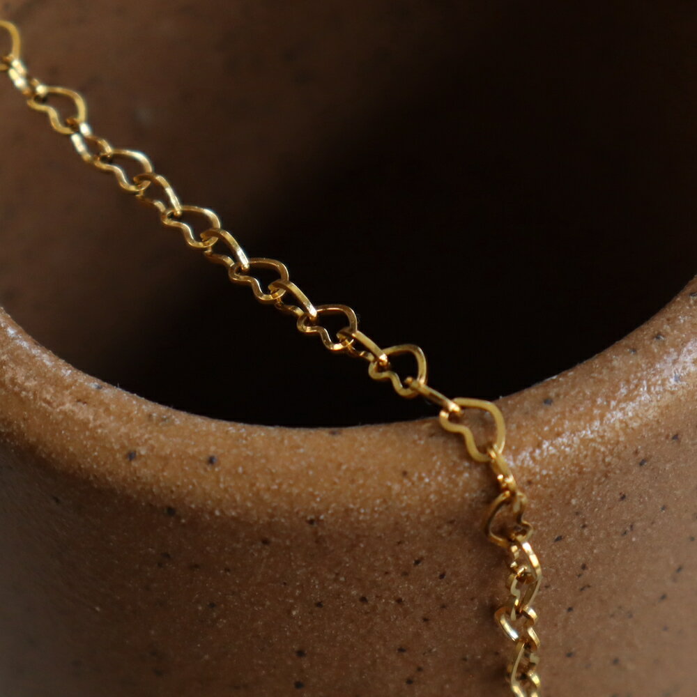 N032 ブレスレット サージカルステンレス ハート ゴールド チェーン アジャストフリー おしゃれ シンプル 可愛い レディース 女性 ギフト プレゼント 金...