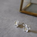 P284 ピアス イヤリング silver925 バイカラー 花 フラワー 華奢 上品 高見え ゴールド シンプル ミニピアス ギフト プレゼント おしゃれ オフィス 女性 レディース ジュエリー 5es