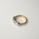 R014 指輪 リング サージカルステンレス バイカラー 2way ゴールド シルバー シンプル おしゃれ 金属アレルギー対応 高級感 高見え 個性 カジュアル...