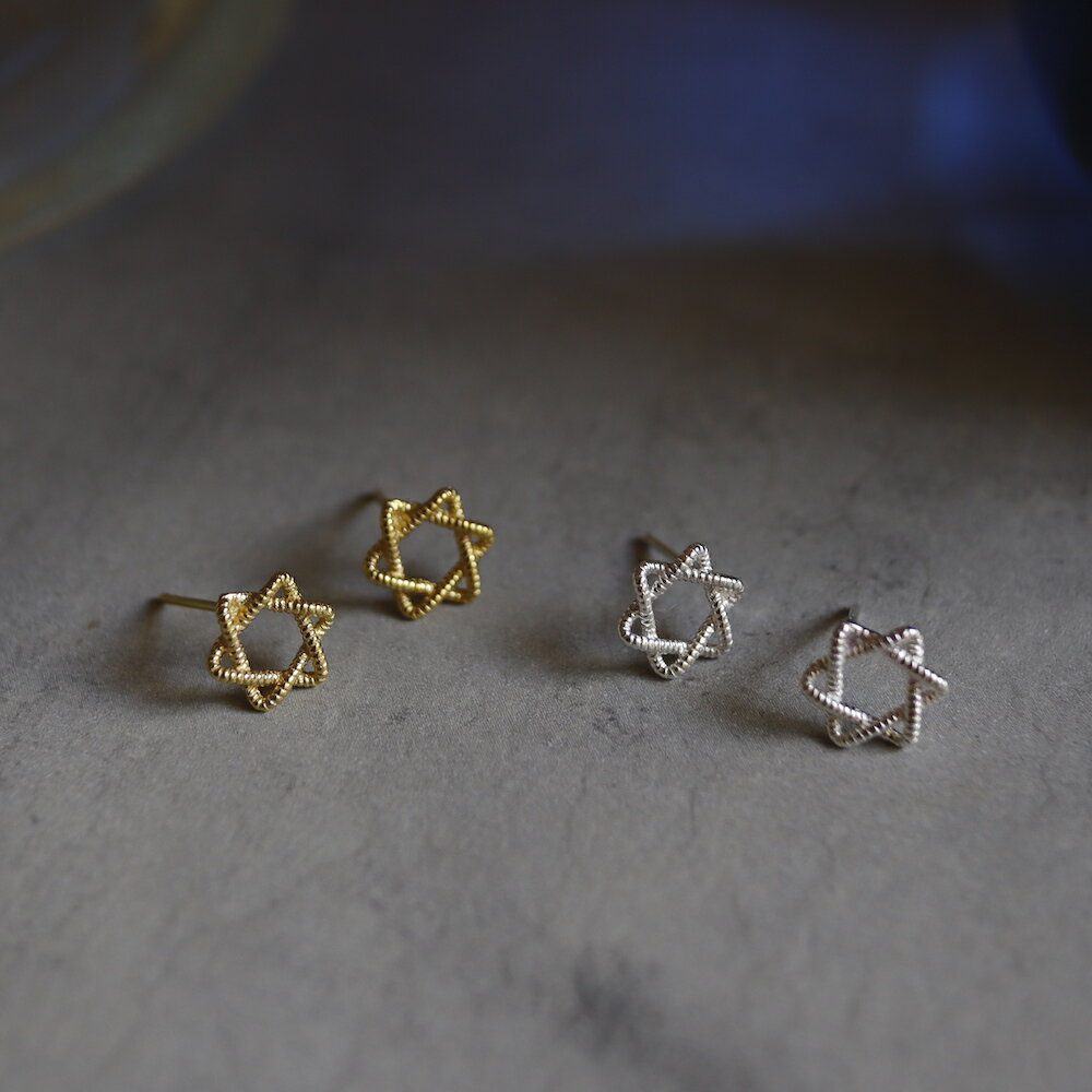 P066 ピアス イヤリング 六芒星 星 ゴールド シルバー ゴールド silver925 華奢 女性 レディース ギフト プレゼント オフィス 小ぶり ジュ...