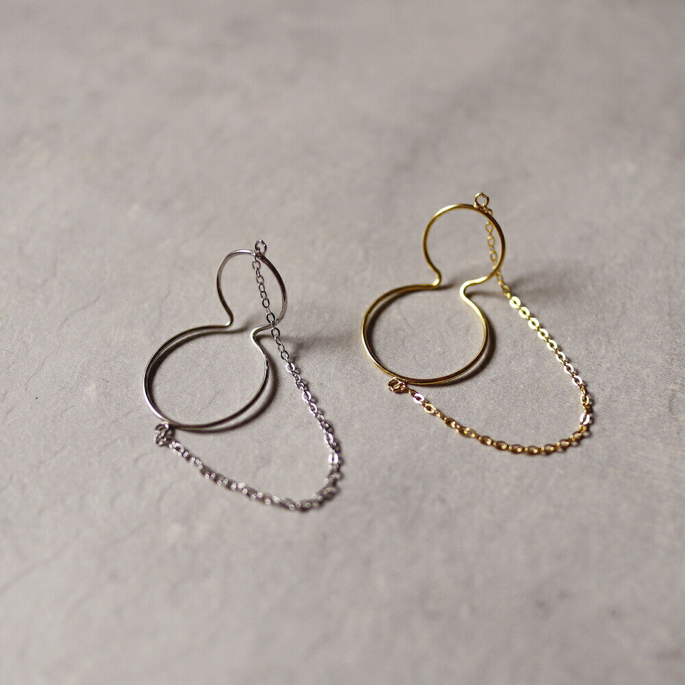 【1000円均一 Super Sale 2200円→1100円 】　C112 イヤーカフ　リング　イヤーカフス　大振り　高純度シルバー　イヤカフ　シルバー ゴールド　チェーン　華奢　silver925　シンプル　片耳　ギフト　プレゼント　女性　レディース　ユニーク　フリーサイズ　ajiro 3yzのサムネイル