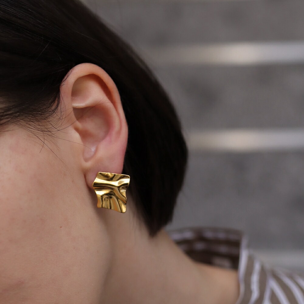 P354 サージカルステンレス　ゴールド　ステンレス　ピアス　ニュアンス　スクエア　ラック　イヤリング　アレルギー対応　ギフト　プレゼント　シンプル　おしゃれ　カジュアル　両耳販売　ajiroのサムネイル