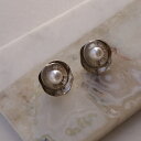 P387 ピアス 大ぶり パール アンティーク シルバー 蓮 ギフト プレゼント 女性 レディース オケージョン セレモニー 個性 おしゃれ ajiro 5ok