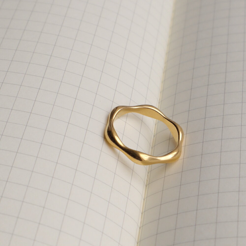 R047 指輪 リング サージカルステンレス 金属アレルギー対応 ゴールド シンプル ぷっくり おしゃれ Ring ギフト プレゼント 女性 レディース 付けっ...