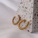 P411 サージカルステンレス ピアス フープ 大振り キャッチレス キャッチ要らない 付けっぱなし シンプル ゴールド ギフト プレゼント おしゃれ カジュア...