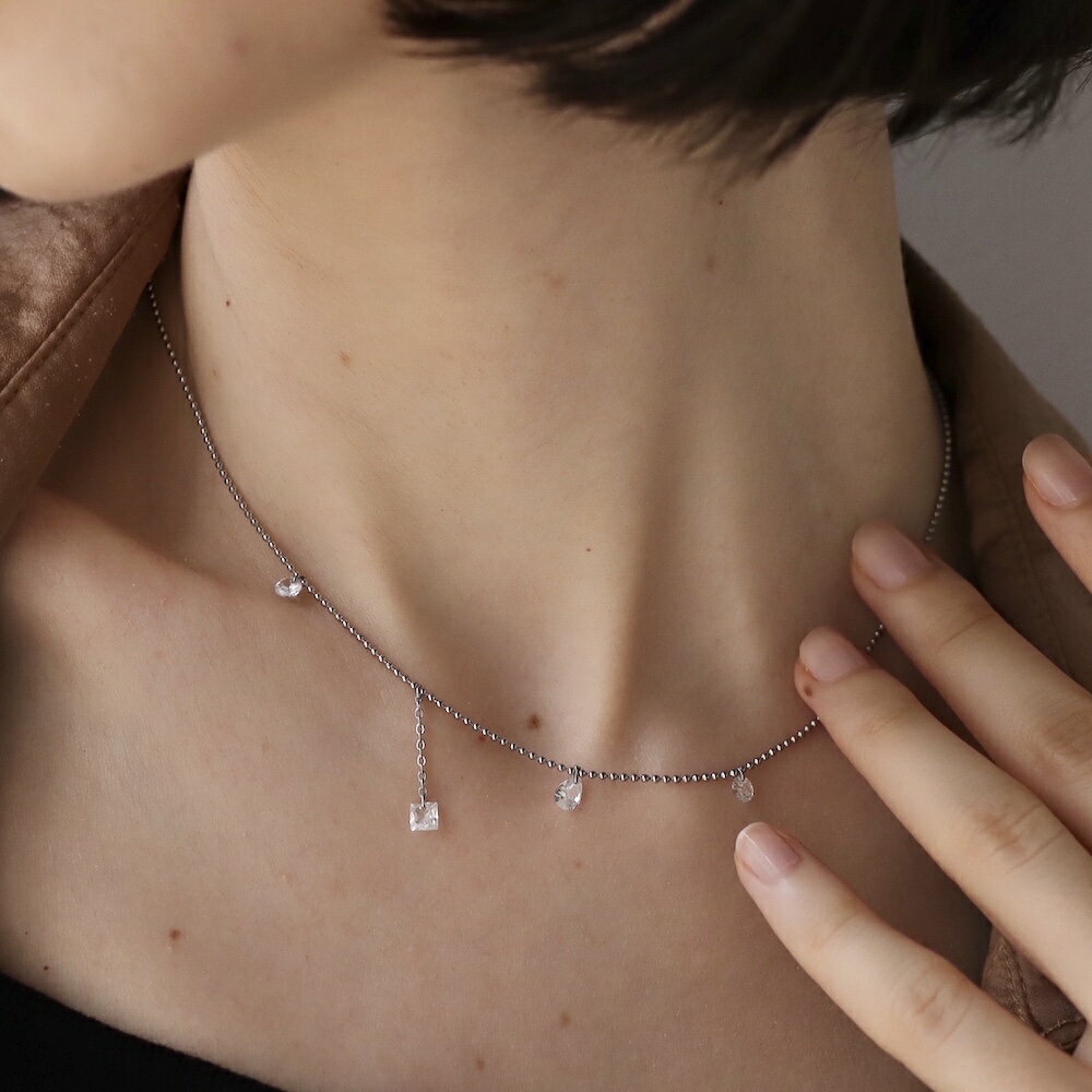 N222 ネックレス サージカルステンレス　シルバー　華奢　ペンダント　チェーン　おしゃれ　レディース　女性　ギフト　プレゼント　デイリー　サマー　ステンレス　金属アレルギー対応　ジュエリー　ajiroのサムネイル