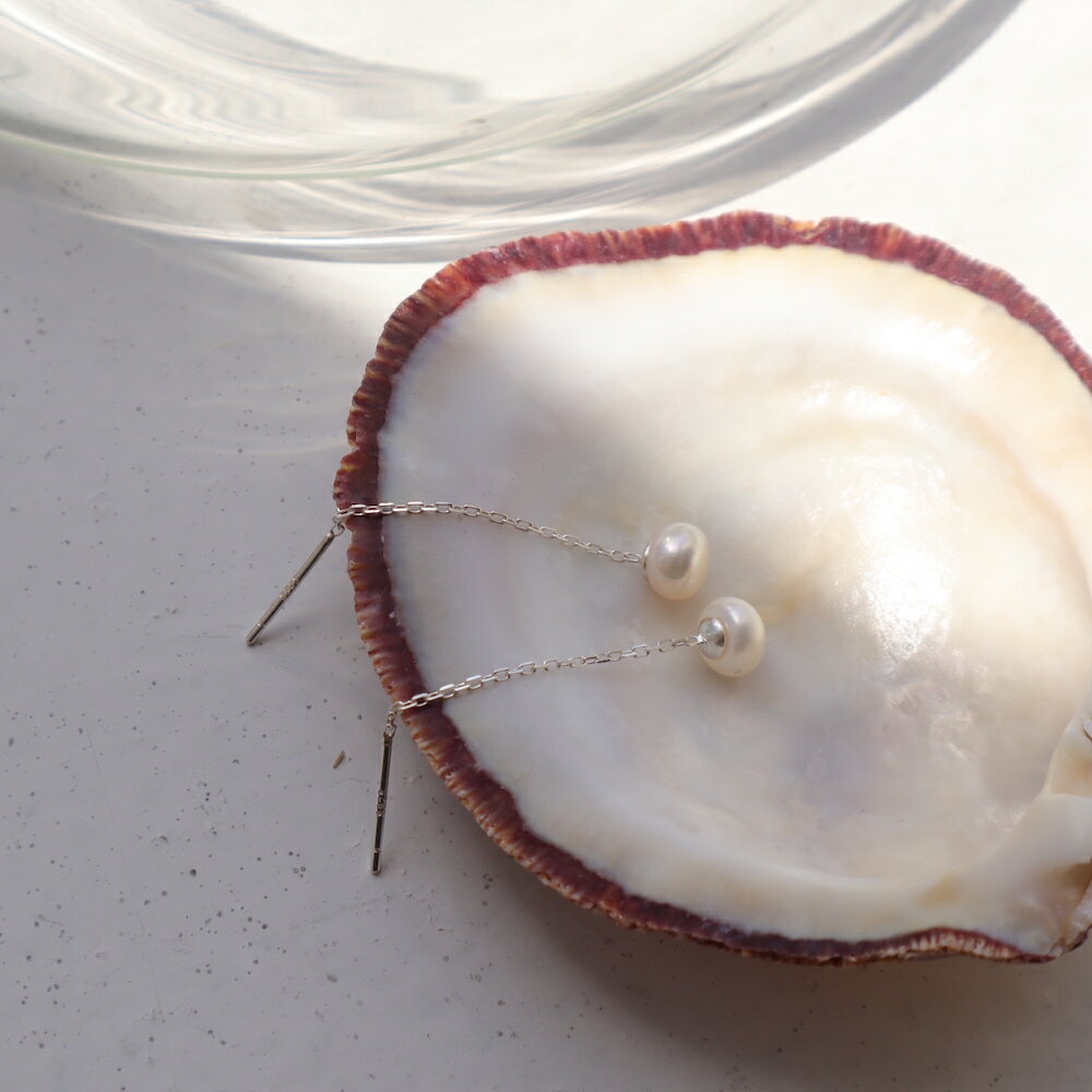 P431 ピアス silver925 ミニ 淡水パール アメリカンピアス チェーン オケージョン 結婚式 卒業式 入学式 入卒式 入園式 卒園式 二次会 揺れる...