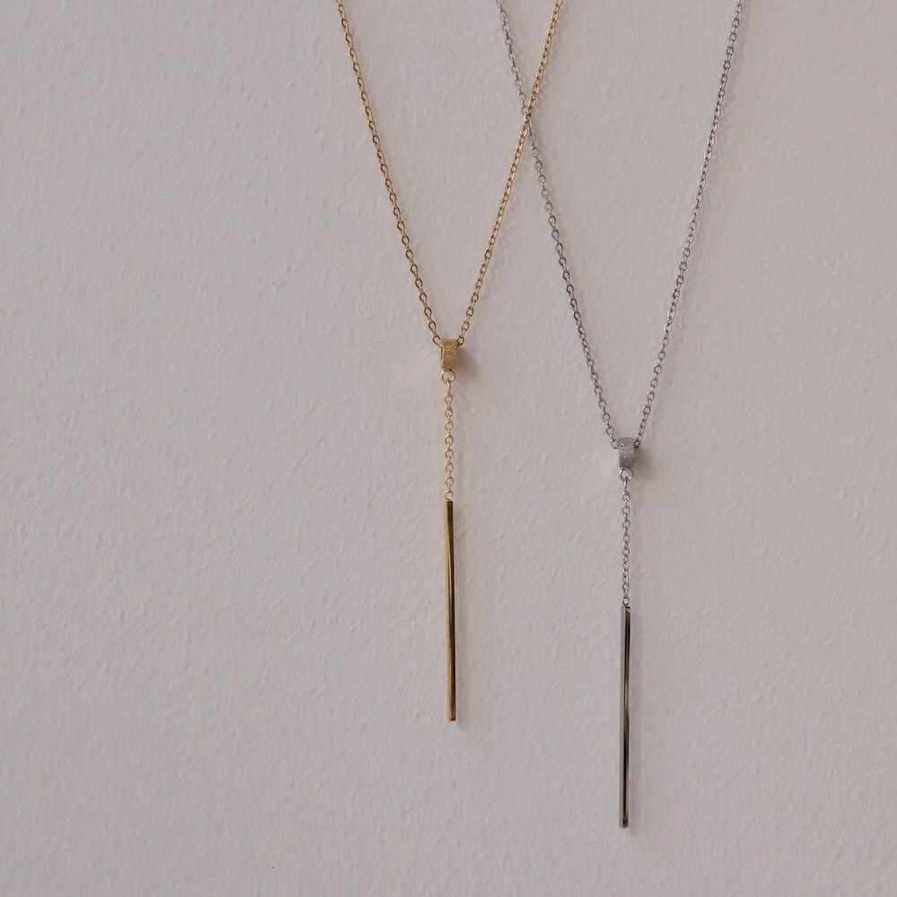 N228 ネックレス サージカルステンレス マット サークル スティック ペンダント シルバー ゴールド レディース 女性 ギフト プレゼント デイリー 付けっぱなし ペンダント キラキラ 金属アレルギー対応 ジュエリー ajiroのサムネイル