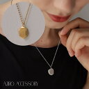 N089 ネックレス シンプル ペンダント マット モチーフ プレート チェーン サージカルステンレス デザイン ゴールド シルバー レディース 女性 ギフト ...