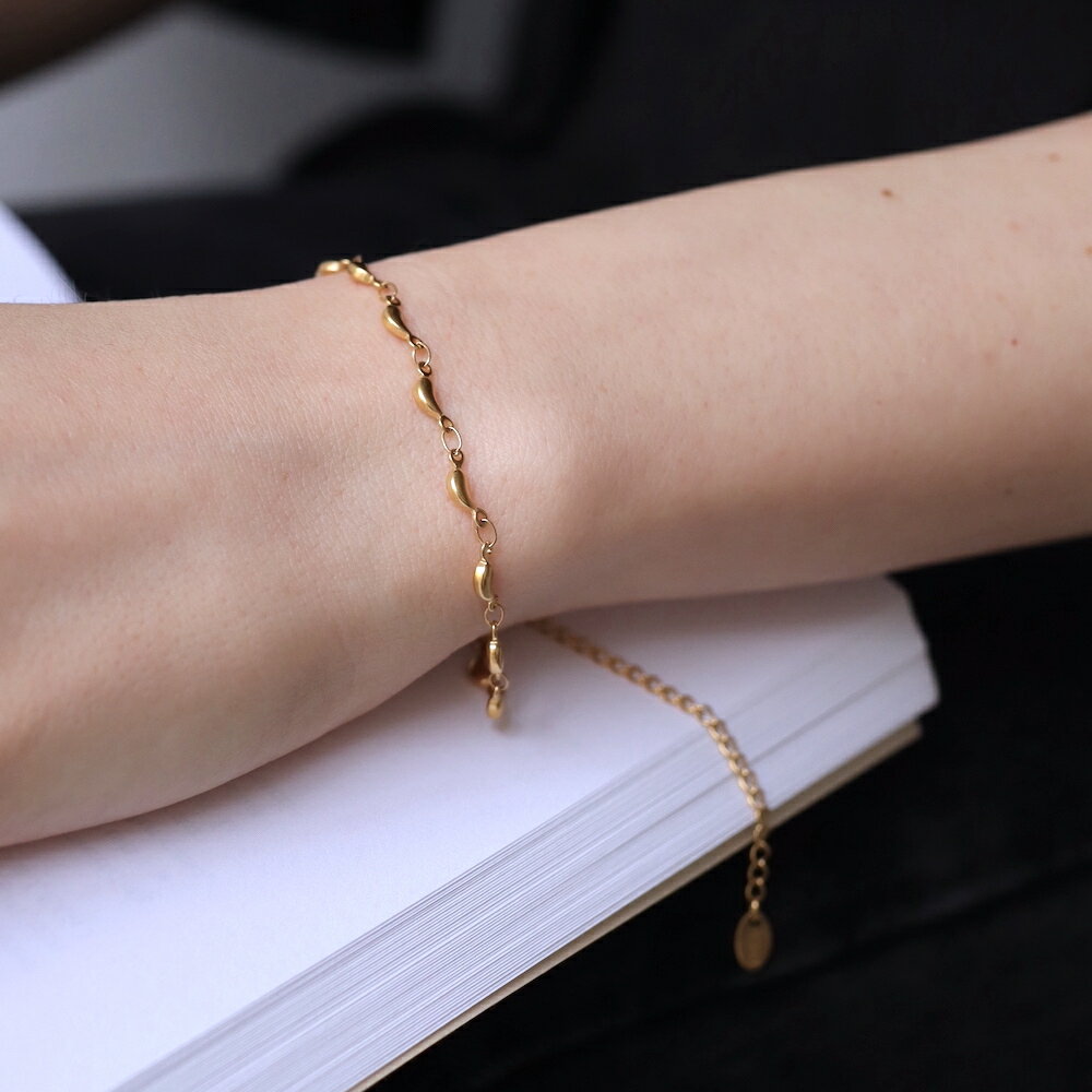 N034 ブレスレット サージカルステンレス 金属アレルギー対応 ゴールド チェーン 華奢 オフィス おしゃれ シンプル 個性 レディース 女性 ギフト プレゼント 付けっぱなし 錆びない accessory 5rkのサムネイル