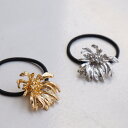 H017 ヘアアクセサリー ヘアゴム ゴム 髪留め まとめ髪 花 フラワー レディース ヘアアレンジ ジ おしゃれ シンプル ゴールド シルバー バリュー ジュエリー ajiro