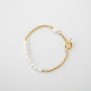 【楽天ランキング1位】N096 ブレスレット サージカルステンレス ゴールド パール 淡水パール チェーン マンテル 簡単装着 おしゃれ レディース 女性 ギフ...