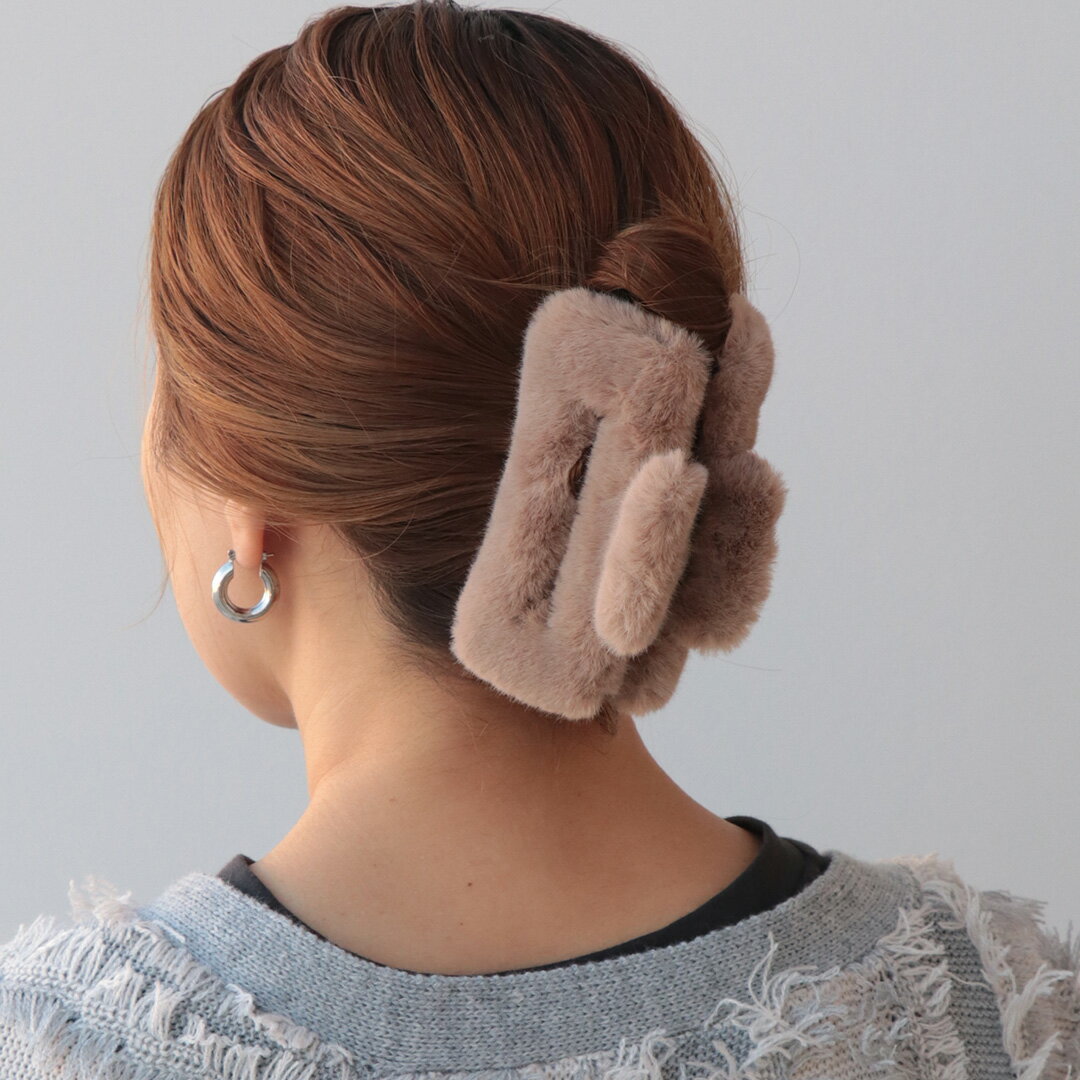 バンスクリップ ファーバンス スクエア スクエアバンス ファー バンス ヘアアクセサリー ヘアクリップ アクセサリー 大人 カジュアル 可愛 プレゼント ギフト