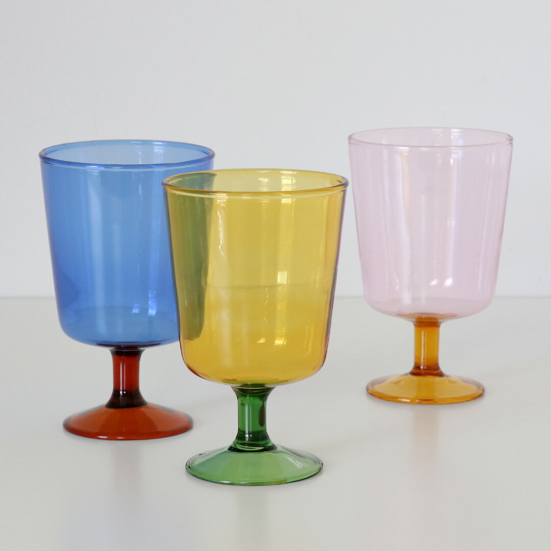 2トーン ガラス ゴブレット 280ml [ La Magie / ラ・マジー ] CDF etendue バイカラー 耐熱ガラス グラス 脚付きグラス ガラスコップ デザートカップ アイス スタッキング キッチン雑貨 かわいい ナチュラル おしゃれのサムネイル