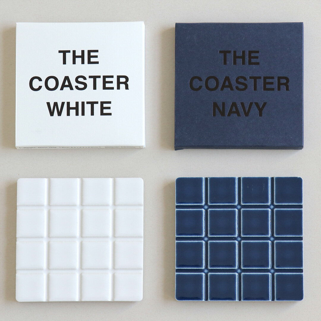 THE COASTER セラミック タイル コースター [ ホワイト / ネイビー ] 磁器 おしゃれ かわいいのサムネイル
