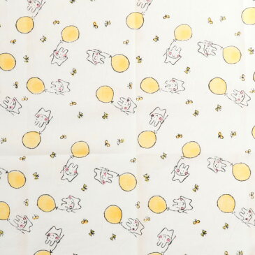 admi(アドゥミ) ハンカチ Fusen Usagi 45×45cm コットン インド綿 木版プリント プレゼント ギフト レディース おしゃれ かわいい