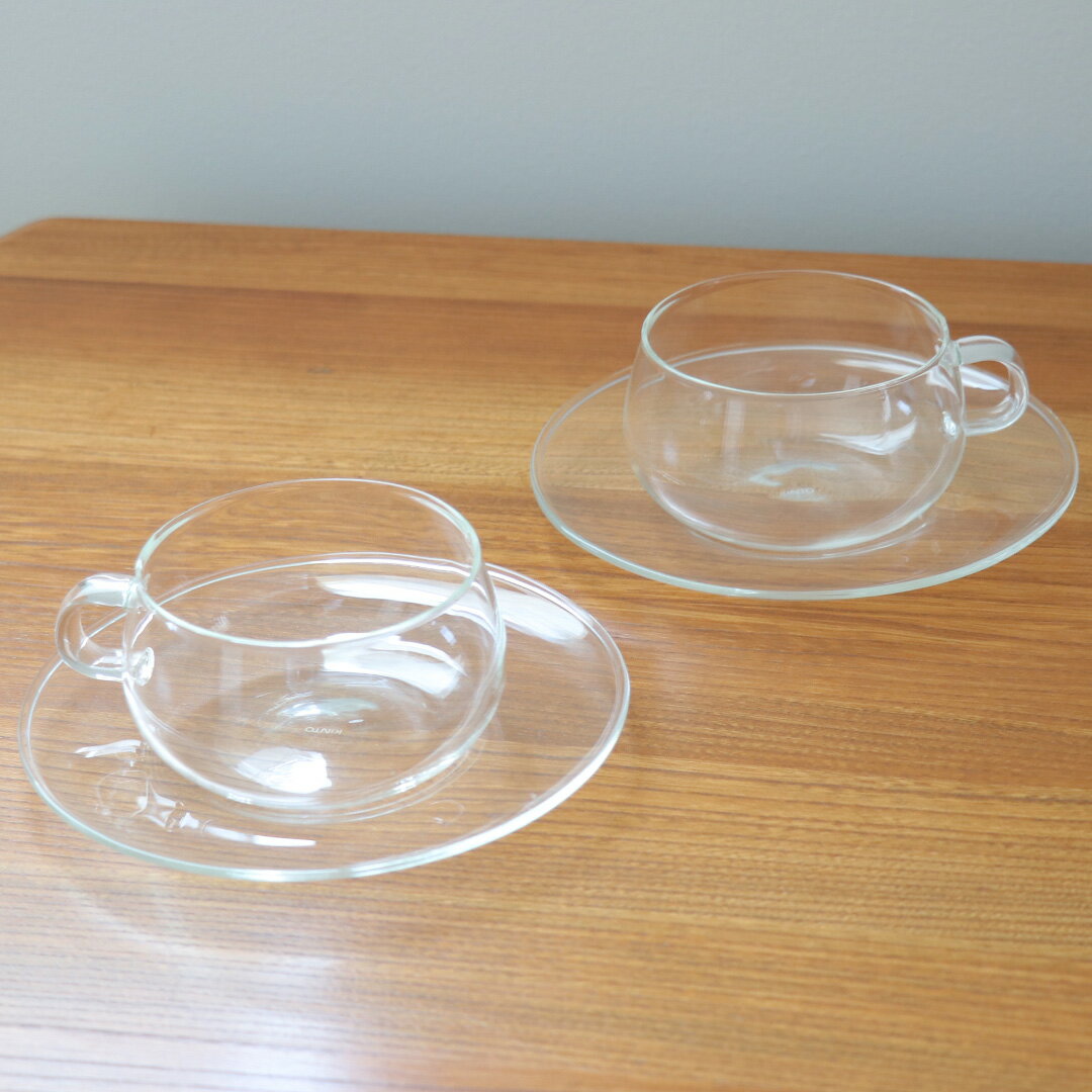 UNITEA カップ&ソーサー 230ml ガラス [ KINTO ] 耐熱ガラス セット コップ 食洗機対応 ティーウェア お茶 紅茶 プレゼント ギフト おしゃれ かわいい