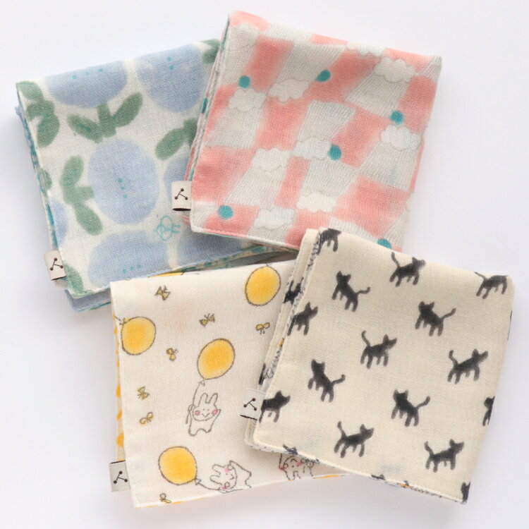 エントリーでポイント5倍! admi(アドゥミ) リバーシブルガーゼハンカチ 25.5×25.5cm ガーゼ ハンカチ インド綿 日本縫製 コットン 木版プリント レディース おしゃれ かわいい プレゼント ギフト プチギフト