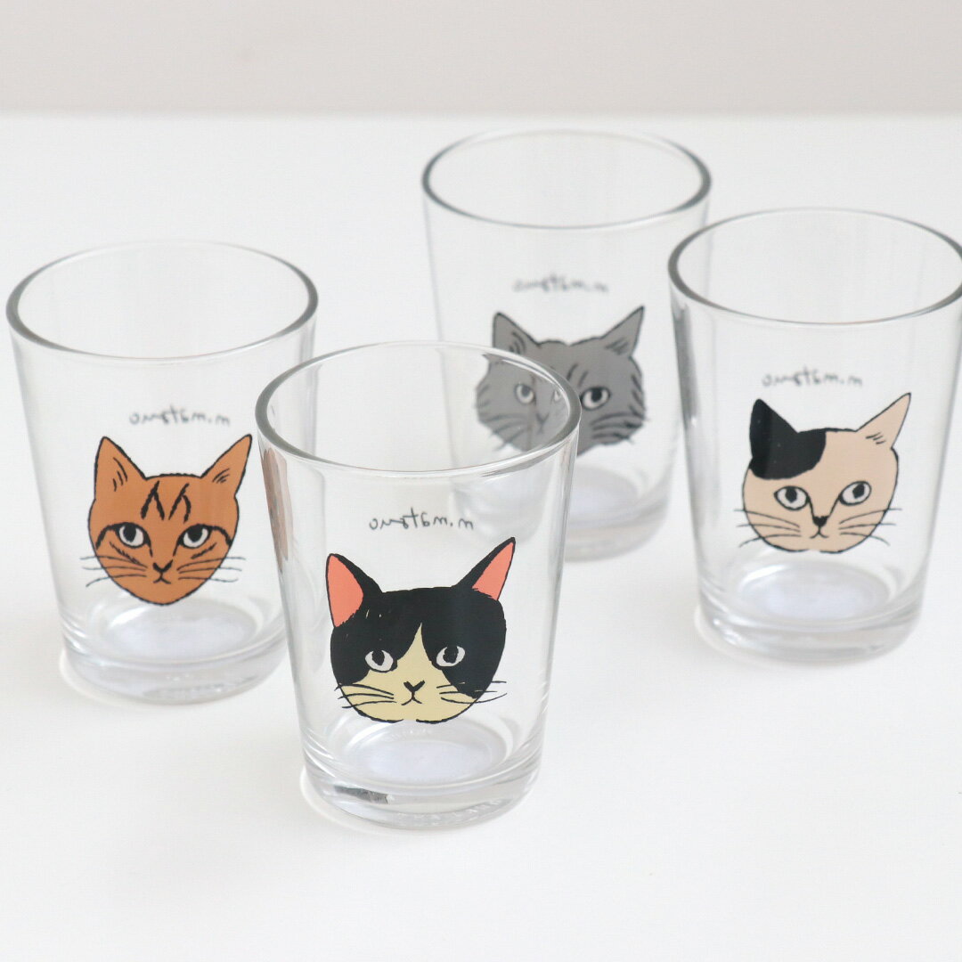 Matsuo Miyuki Mini glass 5.5oz 猫 イラスト プリント グラス コップ 食堂 キッチン雑貨 おしゃれ か..
