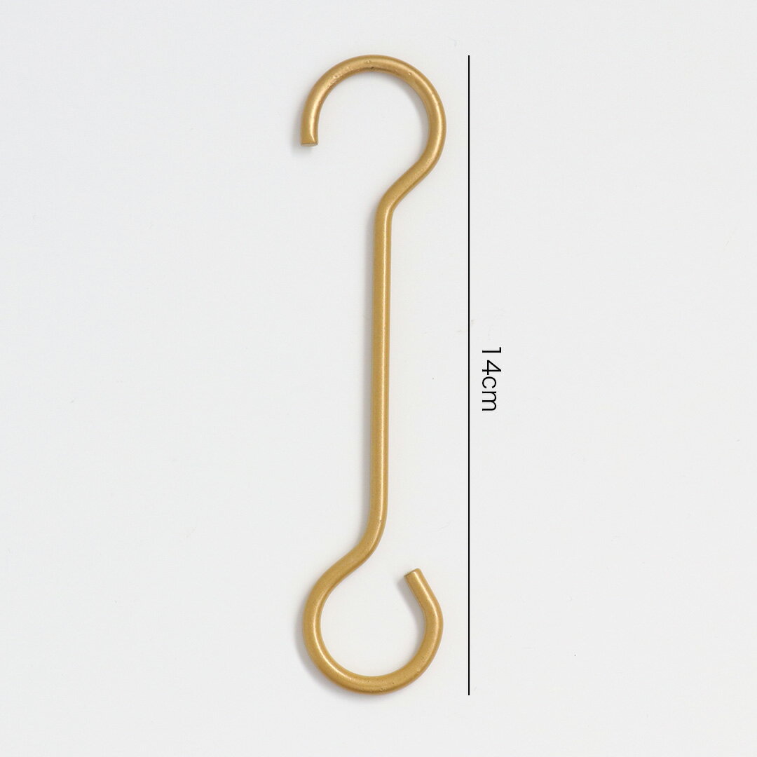 スーパーSALE28H限定クーポン最大500円引 Sフック マットゴールド [ S8cm / L14cm ] 植物やインテリアitemの吊り下げ用に。ゴールドカラーがおしゃれなSフック。用途に合わせて選べる2サイズ おしゃれ かわいい ギフト プレゼント
