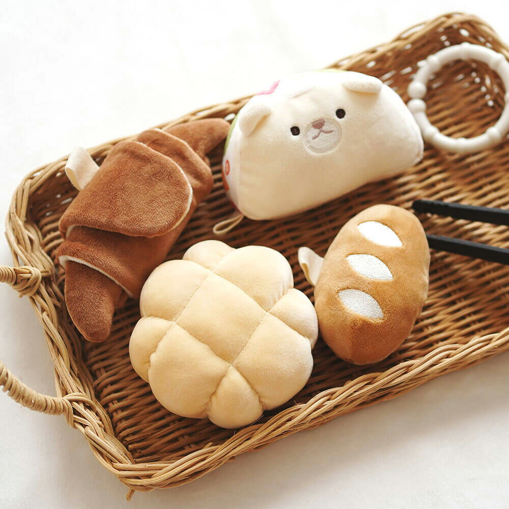もちっとラトル こぐまくんの焼きたてパン [ cocory friends ] 布おもちゃ 知育玩具 ファーストトイ 出産祝い 1歳 0歳 誕生日 赤ちゃん 男の子 女の子 あまのっぽ おしゃれ かわいい ギフト プレゼント