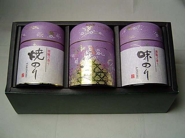 煎茶1缶焼海苔1缶味海苔1缶