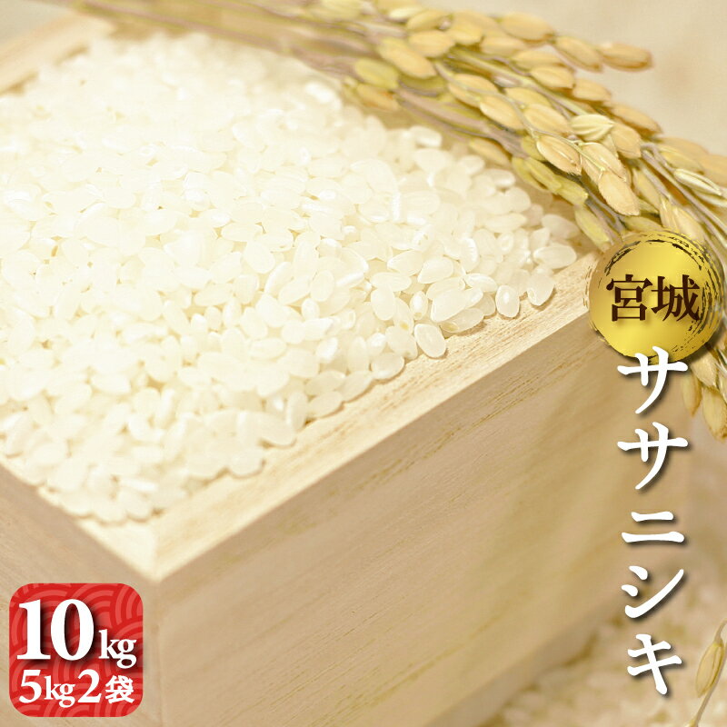 宮城県産　ササニシキ　10kg 5kg2袋　令和元年産　送料無料　お米　精白米...