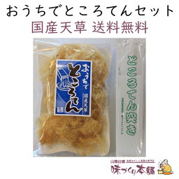 おうちでところてんセット （ところてん 天草 25g × ところてん突き） 自由研究 国産 天然 寒天 心太 珈琲ゼリー ようかん フルーツ寒天 カクテルゼリー クリックポスト【送料無料】