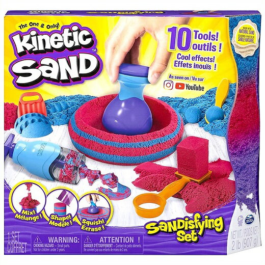 【Kinetic Sand】 キネティックサンド 2LB（907g）付き 10種類のツールセット おもちゃ/家遊び/砂遊び/プレゼント/不思議な砂のサムネイル