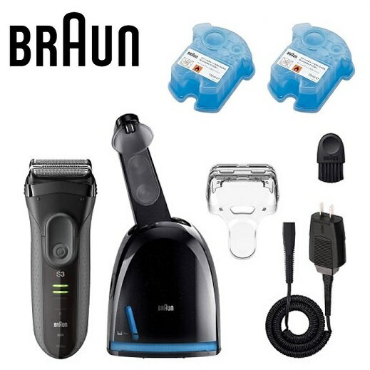 【送料無料】 BRAUN ブラウン シェーバー Series 3 ProSkin ブラウン シリーズ3 3050cc 専用 アルコール 洗浄液 1個＋2個増量 計3個入メンズシェーバー/髭剃り/ヒゲ/深剃り/父の日ギフト