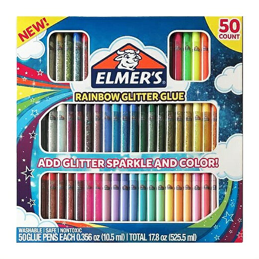 Elmer's (エルマーズ) 3Dペン グリッターペン 50本 レインボー グリッターグルー ペン エルマーズグルー/セットのサムネイル