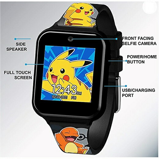 【Pokemon】 ポケモン タッチスクリーン スマートウォッチ ピカチュウ/Touch-Screen Smartwatch AZ/おもちゃ/時計/カメラ/自撮り/セルフィー/男の子用/プレゼント/ - Image 2