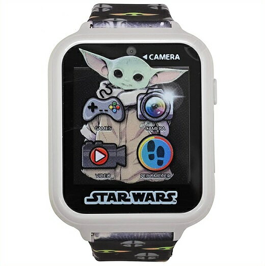 【Star Wars Mandalorian】 スターウォーズ マンダロリアン タッチスクリーン スマートウォッチ ブラック ベビーヨーダ/Touch-Screen Smartwatch おもちゃ/時計/カメラ/自撮り/セルフィー/男の子用/プレゼント/