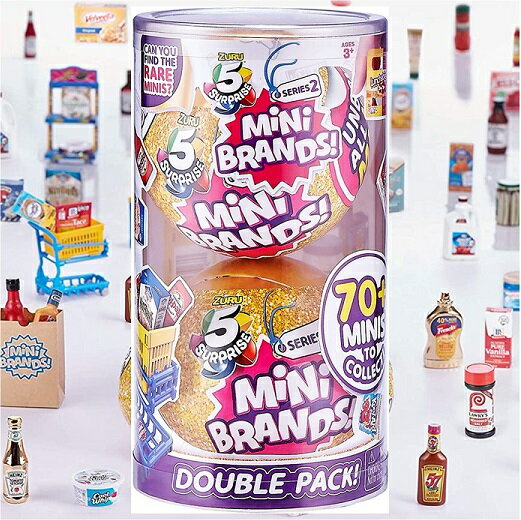 【5 Surprise 】 Mini Brands ミニブランズ ミステリーカプセルトイ 2個セット シリーズ2 ゴールド 5サプライズ/ミニチュア/ミニトイ/プレゼント/誕生日/クリスマスのサムネイル