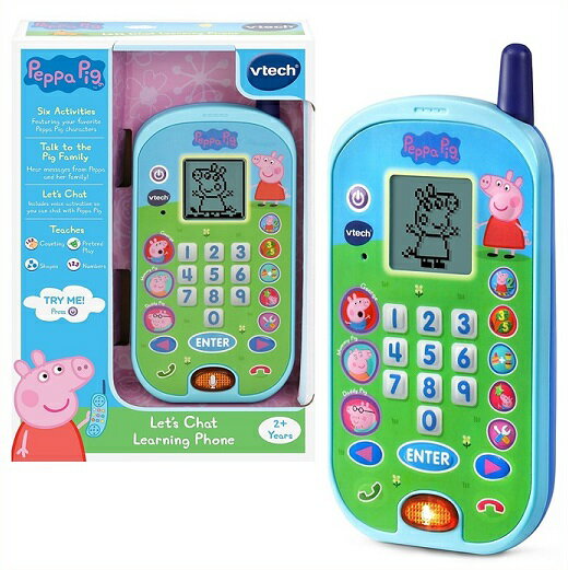  ペッパピッグ レッツチャット ラーニングフォン Peppa Pig Let's Chat Learning Phone 英語学習/英会話/おもちゃの電話/学習ゲーム/数字/数え方/足し算/図形