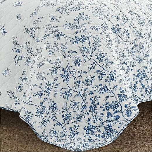 【LauraAshley/ローラアシュレイ】ダブル~クイーンサイズフローラキルトセット(キルトtimes;1・枕カバーtimes;2)リバーシブル/寝具セット/ベッドカバー