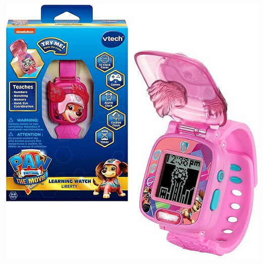 【VTech】 パウパトロール ザ・ムービー ラーニングウォッチ リバティー PAW Patrol The Movie： Liberty Learning Watch Pink ピンク/腕時計/アラーム/タイマー/ストップウォッチ/4種のゲーム