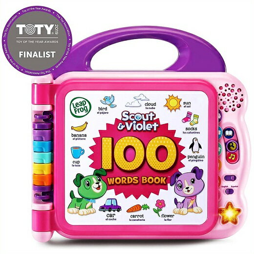 【LeapFrog】 Learning Friends 100 Words Book Purple ラーニングフレンドであるタートル、タイガー、モンキーに加わり、 100ワードブックで新しいボキャブラリーを探してください。 学習の専門家が選んだ100を超える年齢にふさわしい単語を紹介。 ・単語のカテゴリには次のものが含まれます： ペット、動物、食べ物、食事時間、色、活動、反対、外など ・ページ上の単語に触れると、単語、効果音、楽しい事実が再生されます。 ライトアップスターボタンを押して、Learning Friendsテーマソングと My Favorite Wordを聞きましょう。 ・単語、歌、説明は英語とスペイン語の両方で聞くことができ、 完全なバイリンガル体験ができます。 ・単三電池2本が必要です。 対象年齢：18ヶ月～4歳 ※輸入品の為、パッケージにダメージ、小キズ、擦れ等ある場合が御座います。 予めご了承の程宜しくお願い致します。 【ご注意】本商品に関する表記は全て英語で 和訳は付属しませんことをご了承ください。 他の商品との同梱可能ですので、是非ご利用下さい！