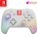 【Nintendo SWITCH】 ニンテンドー スイッチ PDP 光る！LED ワイヤレス コントローラー (無線) アフターグロー ウェーブ ホワイト カラーチェンジ 充電式 スウィッチ/任天堂