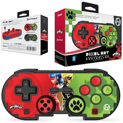 【Nintendo Switch】Hyperkin ワイヤレスコントローラー (無線) ピクセルアート Bluetooth コントローラー オフィシャル ミラキュラス エディション レディーバグ&シャノワール/任天堂/コントローラー/ニンテンドー スイッチ 【Nintendo Switch】Hyperkin ワイヤレスコントローラー (無線) ピクセルアート Bluetooth コントローラー オフィシャル ミラキュラス エディション レディーバグ&シャノワール/任天堂/コントローラー/ニンテンドー スイッチ