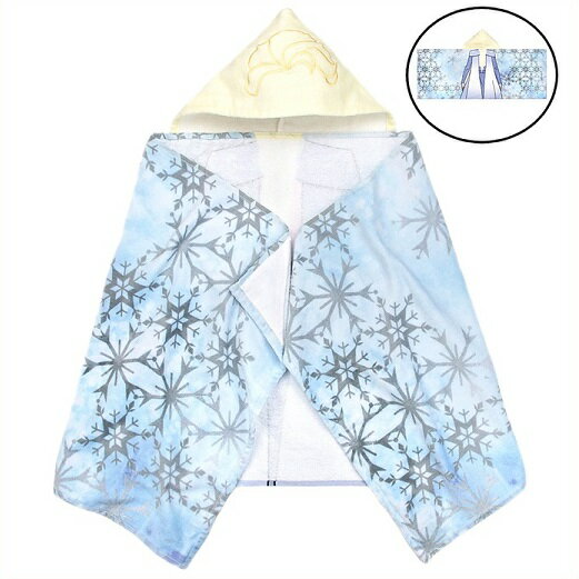 【Frozen/アナと雪の女王】 エルサ フード付きタオル Soft Cotton Hooded Bath Towel Wrap アナ雪/ラップタオル/バスタオル/プール/海/女の子用/プレゼント/ディズニー