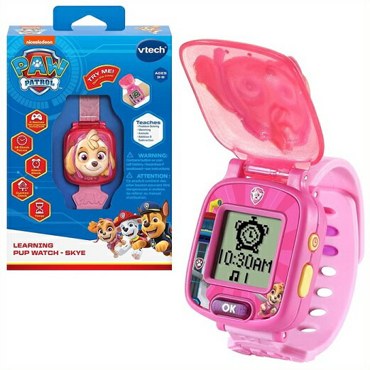 【VTech】NEW！パウパトロール ラーニングウォッチ スカイ VTech PAW Patrol Learning Pup Watch, Sky ピンク/時計/アラーム/タイマー/ストップウォッチ/4種のゲ