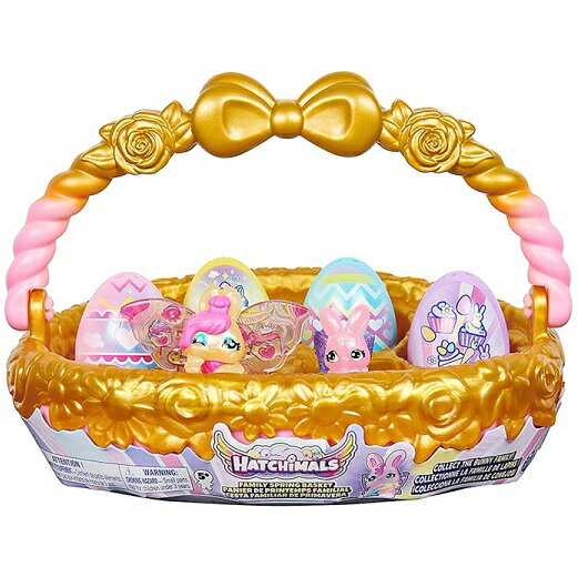 Hatchimals CollEGGtibles うまれて！ウーモ ミニ バニー ファミリースプリング バスケット ゴールド/ピンク Family Spring Toy Basket 6バニーキャラクター お誕生日/クリスマスプレゼント/ハッチマル/ハチマル