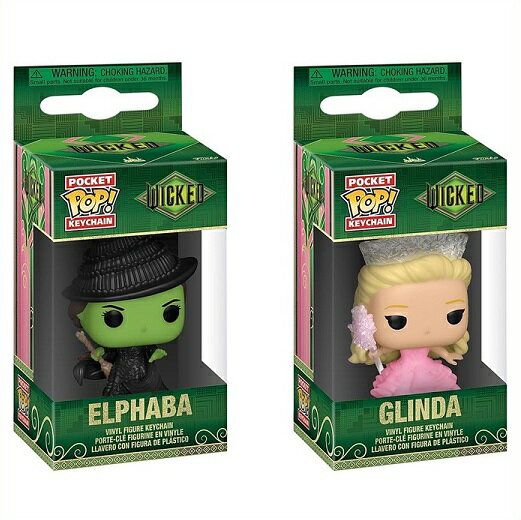 【Funko POP Wicked】 ファンコ キーチェーン ウィキッド エルファバ グリンダ 2個セット/人形/おもちゃ/フィギュア/キーホルダー/ユニバーサルのサムネイル