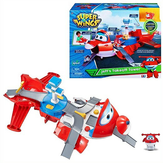 Super Wings スーパーウィングス ジェットのテイクオフタワー プレイセット フィギュア付き Jett 039 s Takeoff Tower 2-in-1 Airplane Toys Playset おもちゃ/ロボット/飛行機/車両/スーパーウイングス/