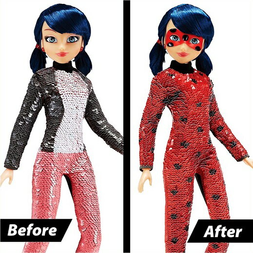 Miraculous Ladybug ミラキュラス レディバグ マリネットからレディバグに変身♪ 10.5インチ（約26cm）ファッションドール フィギュア/てんとう虫/クワミ/スパンコール/レディーバグ