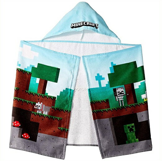 楽天AJマート【Minecraft マインクラフト 】 フード付きタオル Soft Cotton Hooded Bath Towel Wrap マイクラ/ラップタオル/バスタオル/プール/海/男の子用/プレゼント/